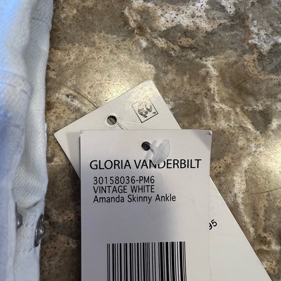 Nwt- Gloria Vanderbilt White Skinny Ankle Jeans - Picture 4 of 6